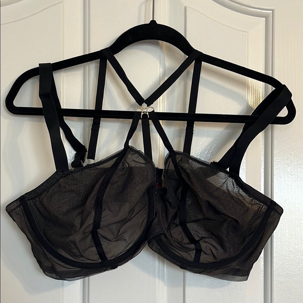 Elegant Black Strappy Bra